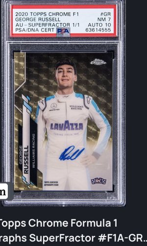 George Russell record F1 card